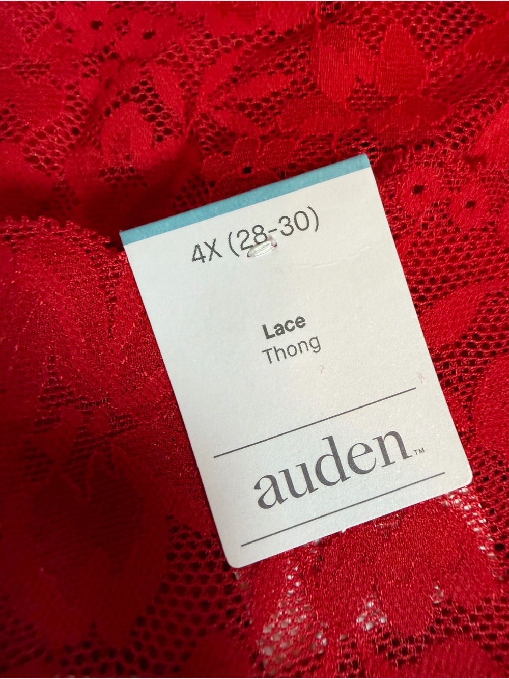 Auden 3-Pack Red Floral Lace Thong Panties NWT Women's Plus Size 4X 28-30 - Picture 2 of 6